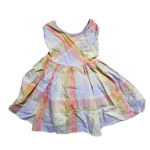 Vintage Pastel Plaid Sleeveless Dress Girls 2 Check Tulle Lined Pastelcore